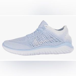 Nike free rn Flyknit 2018 hydrogen blue and white 6.5 women’s GUC